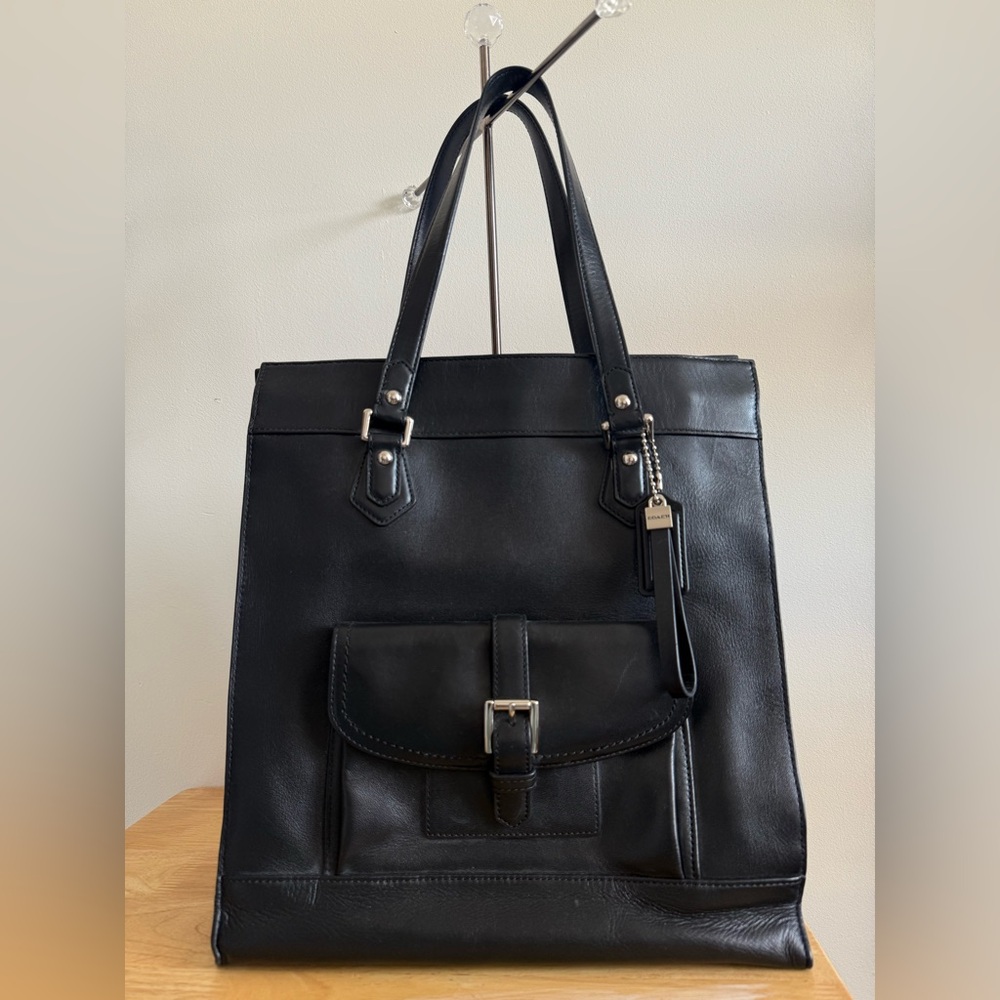 Coach black leather bag